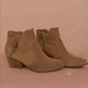 Tan suede booties